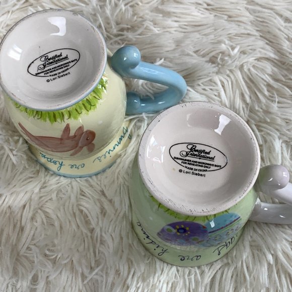 Lori Siebert Certified Intl Ceramic Easter Mugs Vintage - 2 Cups - Picture 9 of 9